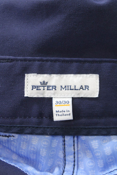 Peter Millar Mens Chino Pants Blue Polyester Button Size 30