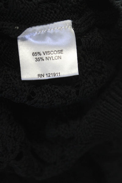 LNA Women Basic V Neck Sleeveless Black Viscose Blouse Size M