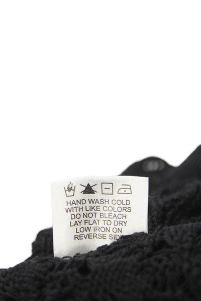 LNA Women Basic V Neck Sleeveless Black Viscose Blouse Size M