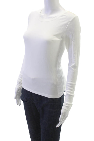 The Upside Women Basic Modal Crew Neck Long Sleeve T-Shirt White Size S