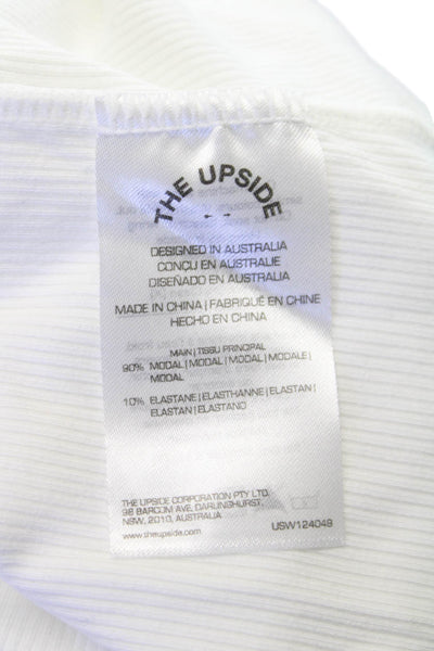 The Upside Women Basic Modal Crew Neck Long Sleeve T-Shirt White Size S