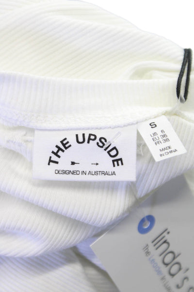The Upside Women Basic Modal Crew Neck Long Sleeve T-Shirt White Size S