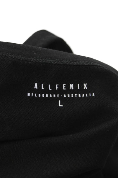 Allfenix Womens Basic Bamboo Long Sleeve Crew Neck Black T-Shirt Size L