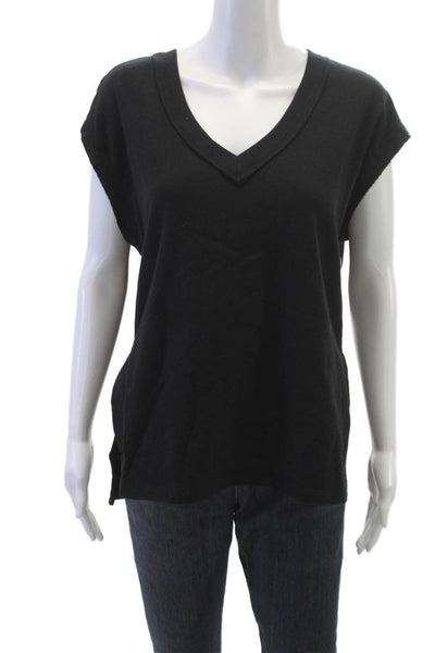 Z Supply Womens V-Neck Basic Tank Black Sleeveless Size S