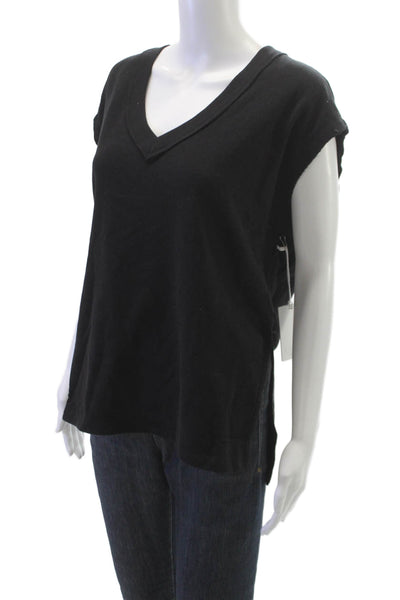 Z Supply Womens V-Neck Basic Tank Black Sleeveless Size S