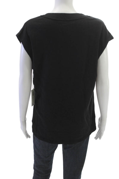 Z Supply Womens Basic V-Neck T-Shirt Sleeveless Black 80% Cotton Size XS