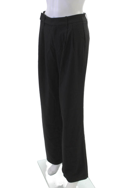 NIA Womens Dress Pants Black Polyester Button Size S