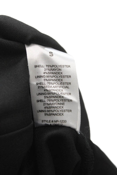 NIA Womens Dress Pants Black Polyester Button Size S