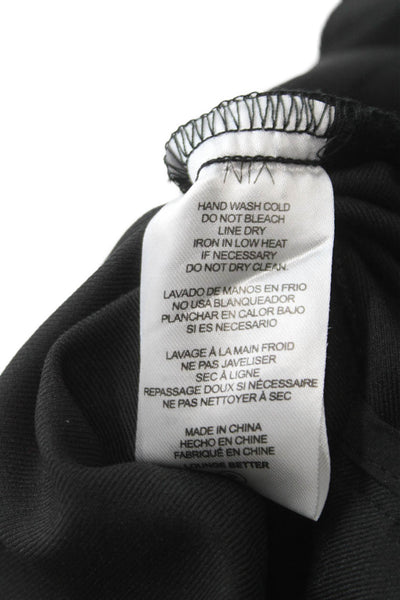NIA Womens Dress Pants Black Polyester Button Size S