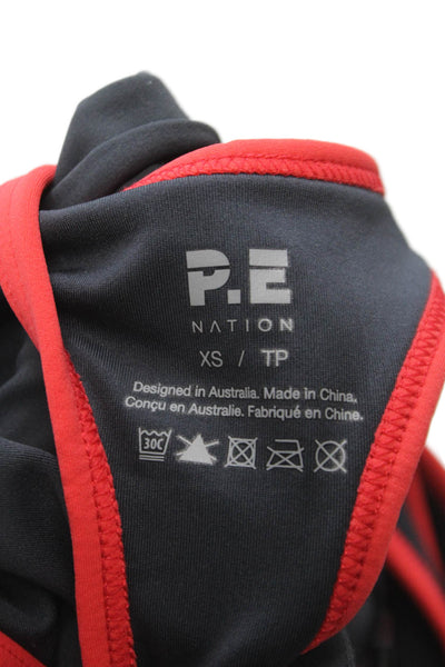 PE Nation Womens Color Block Vita Sports Bra Blue Red Size XS
