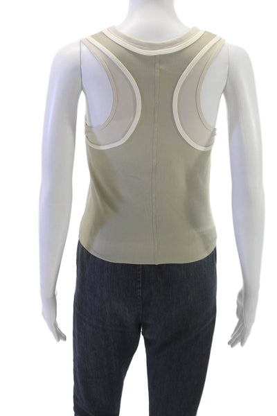 PE Nation Womens Ribbed Layered Westwood Sleeveless Tank Top Beige Size M