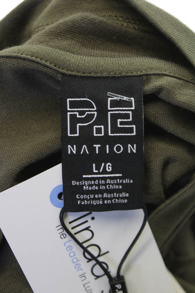 PE Nation Womens Perfect Score Tank Top Khaki Brown Size L
