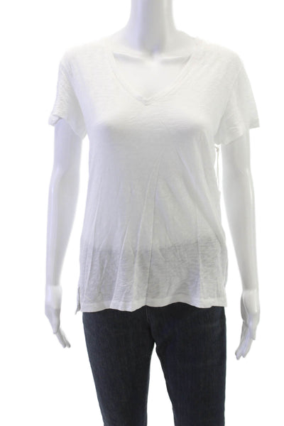 Stateside Womens Basic V-Neck Supima Cotton Short Sleeve T-Shirt Size L
