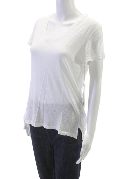 Stateside Womens Basic V-Neck Supima Cotton Short Sleeve T-Shirt Size L