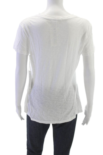 Stateside Womens Basic V-Neck Supima Cotton Short Sleeve T-Shirt Size L