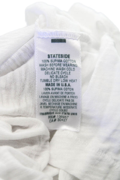Stateside Womens Basic V-Neck Supima Cotton Short Sleeve T-Shirt Size L