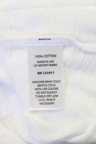 LNA Womens White V-Neck Short Sleeve Basic T-Shirt Size XS