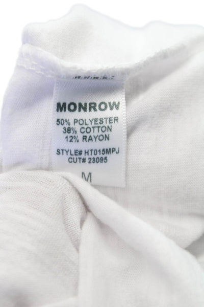 Monrow Womens Basic V-Neck Short Sleeve T-Shirt White Size M