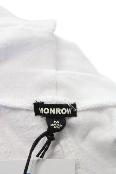 Monrow Womens Basic V-Neck Short Sleeve T-Shirt White Size M