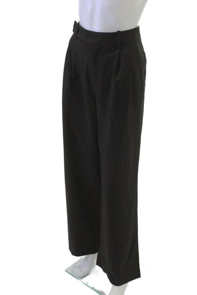 NIA Womens Dress Pants Green Polyester Button Closure Size M