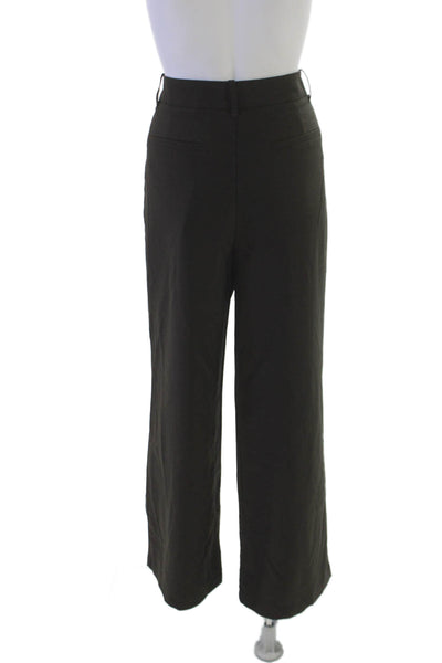 NIA Womens Dress Pants Green Polyester Button Closure Size M