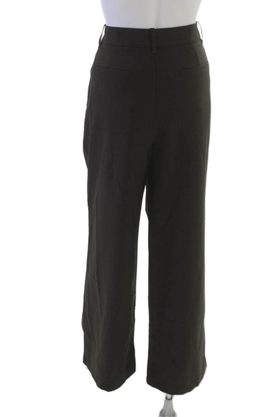 NIA Womens Dress Pants Brown Polyester Button Solid Size M