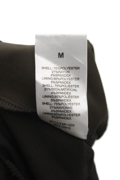 NIA Womens Dress Pants Brown Polyester Button Solid Size M