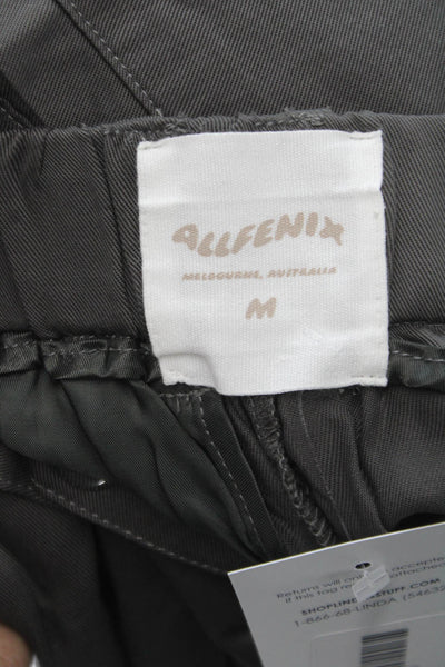 Allfenix Women Cargo Pants Gray Tencel Button Inseam 30 Size M