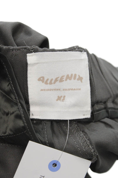Allfenix Womens Cargo Pants Gray Tencel Button Inseam 30 Size XS