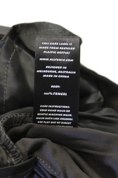 Allfenix Women Cargo Pants Gray Tencel Button Inseam 30 Size L