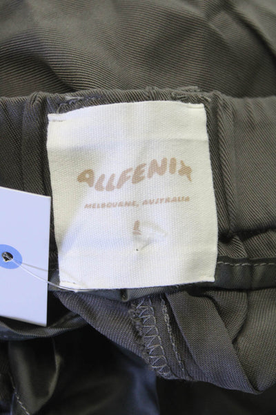 Allfenix Women Cargo Pants Gray Tencel Button Inseam 30 Size L