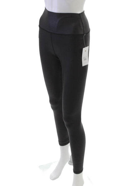 Spiritual Gangster Women Ankle Leggings Black Nylon Solid Size S