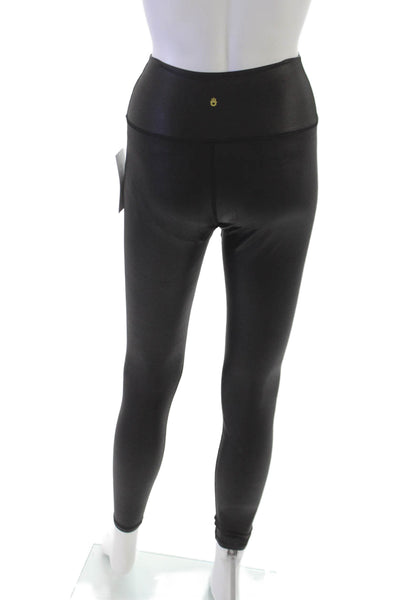 Spiritual Gangster Women Ankle Leggings Black Nylon Solid Size S