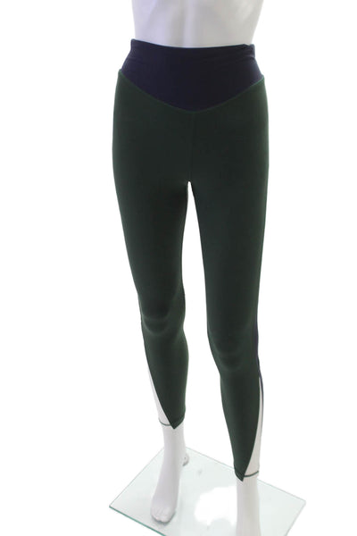 The Upside Women Green Colorblock Ankle Leggings Recycled Polyamide Size XS