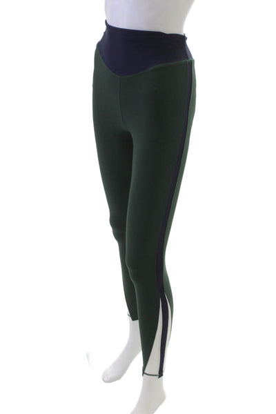 The Upside Women Green Colorblock Ankle Leggings Recycled Polyamide Size XS