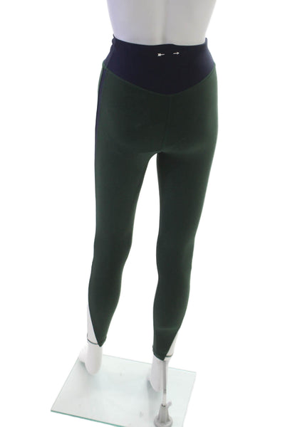 The Upside Women Green Colorblock Ankle Leggings Recycled Polyamide Size XS
