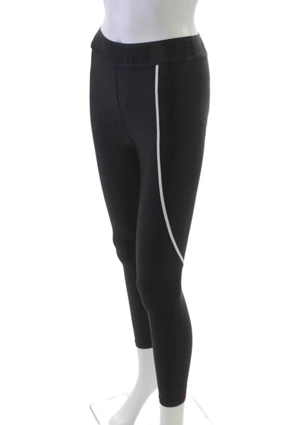 PE Nation Women Black Recycled Polyester Ankle Leggings Size M