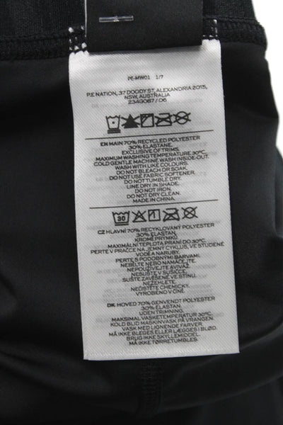 PE Nation Women Black Recycled Polyester Ankle Leggings Size M