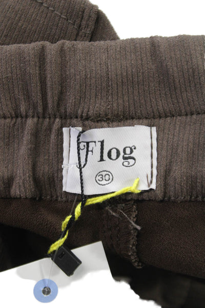 Flog Women Joggers Drawstring Brown Cotton Lycra Size 30
