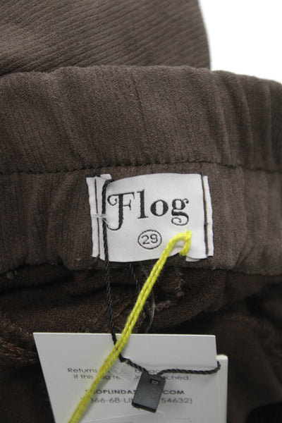 Flog Womens Jogger Pants Brown Drawstring Cotton Size 29