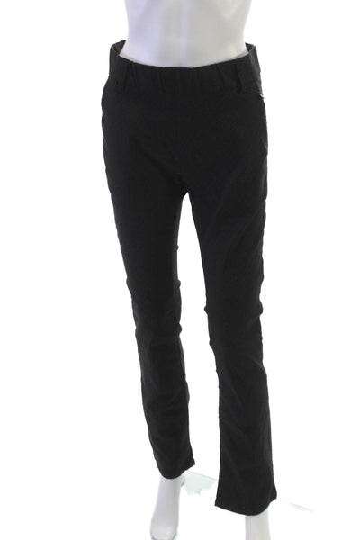 Flog Womens Black Geometric Dress Pants Pull On Cotton Lycra Size 29
