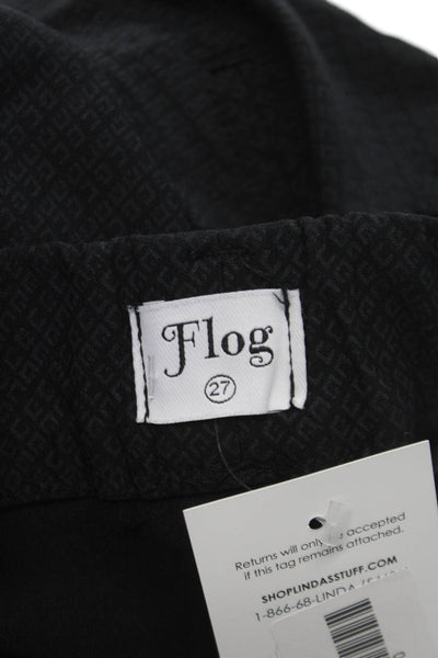 Flog Womens Dress Pants Black Cotton Geometric Inseam 30 Size 27