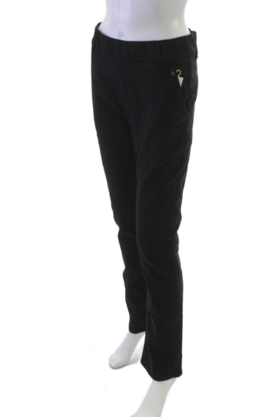 Flog Womens Black Argyle Dress Pants Pull On 98% Cotton Size 26