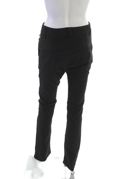 Flog Womens Ankle Pants Black Geometric Cotton Zip Size 30