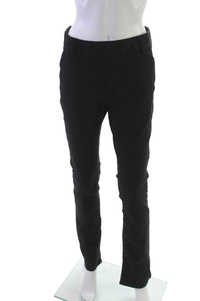 Flog Womens Dress Pants Black Cotton Geometric Pull On Size 28