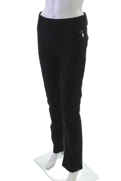 Flog Womens Dress Pants Black Cotton Geometric Pull On Size 28