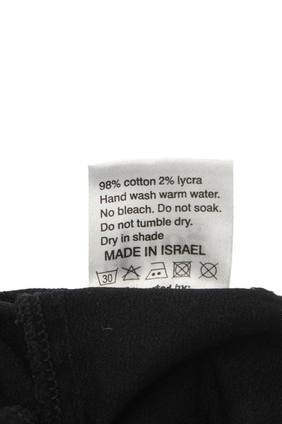 Flog Womens Dress Pants Black Cotton Geometric Pull On Size 28