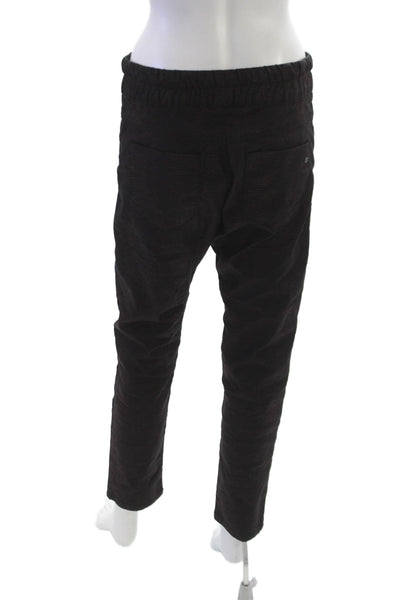 Flog Womens Jogger Pants Black Geometric Cotton Blend Drawstring Size 29