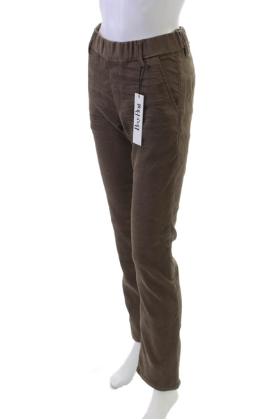 Flog Women Dress Pants Brown Cotton Pull-On Solid Size 27