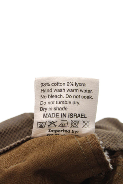 Flog Women Dress Pants Brown Cotton Pull-On Solid Size 27